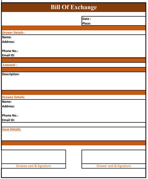 Bill Of Exchange Format