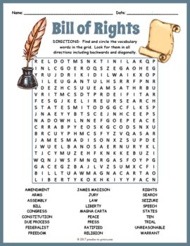 Bill Of Rights Word Search Answers   Bill Of Rights Word Search Free Printable Homeschool - Bill Of Rights Word Search Answers