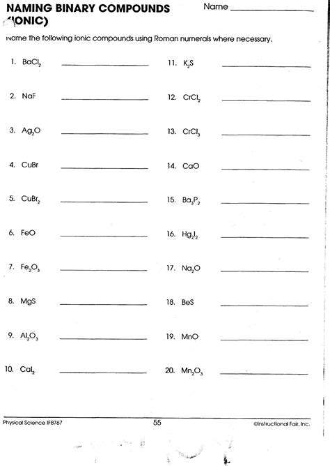 Binary Ionic Compounds Worksheet Binary Ionic Compounds Worksheet Answers - Binary Ionic Compounds Worksheet Answers