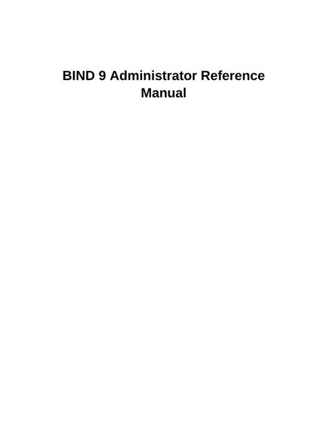 bind 9 administrator reference manual