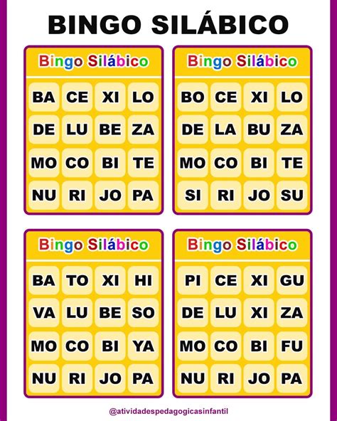 Bingo Das Silabas