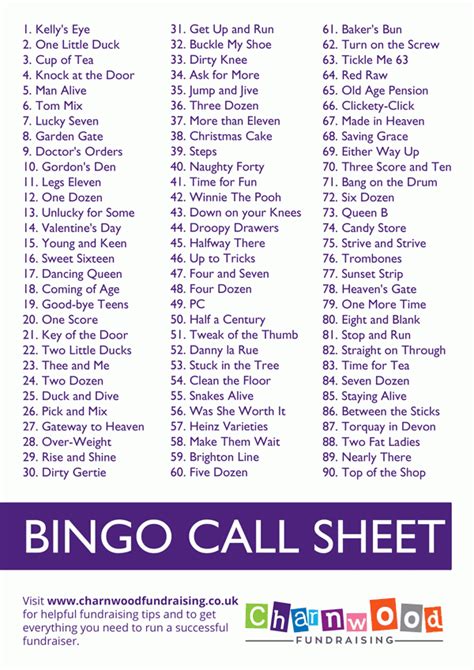 bingo number names
