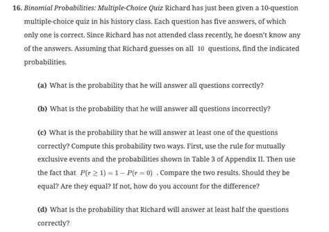 Download Binomial Probability Multiple Choice Questions Answer 