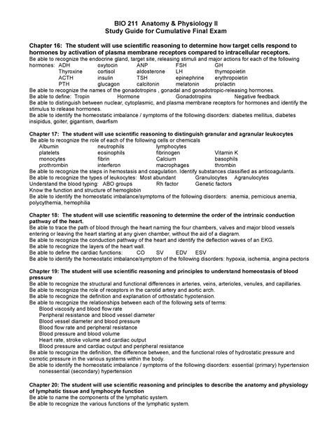 Read Bio 211 Final Exam Study Guide Answers 