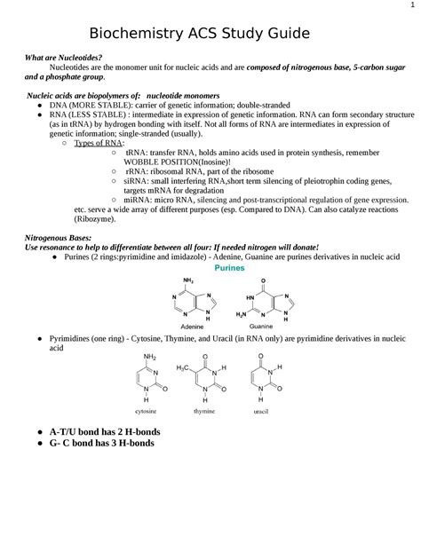 Biochemistry Acs Exam Study Guide 2013