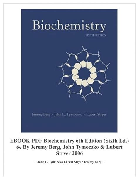 Read Online Biochemistry Berg 6Th Edition 