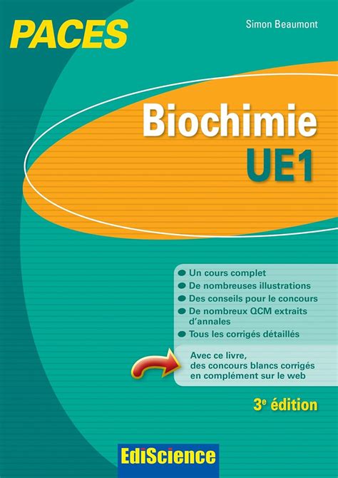 Biochimie Ue1 Paces 3e Ed Manuel Cours Qcm Corriges Epub Book