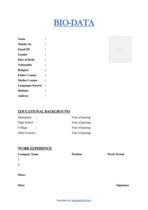 Biodata Word File