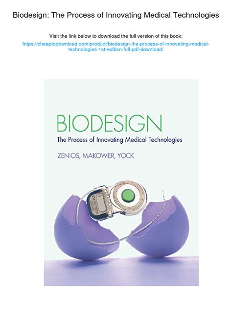 Biodesign The Process Of Innovating Medical Technologies