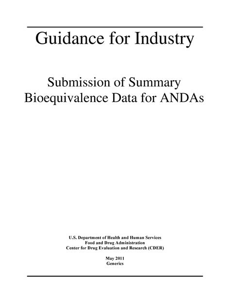 Read Bioequivalence Data Submission Requirements Industry 