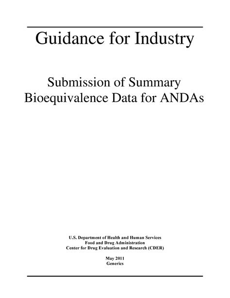 Read Bioequivalence Data Submission Requirements Industry 