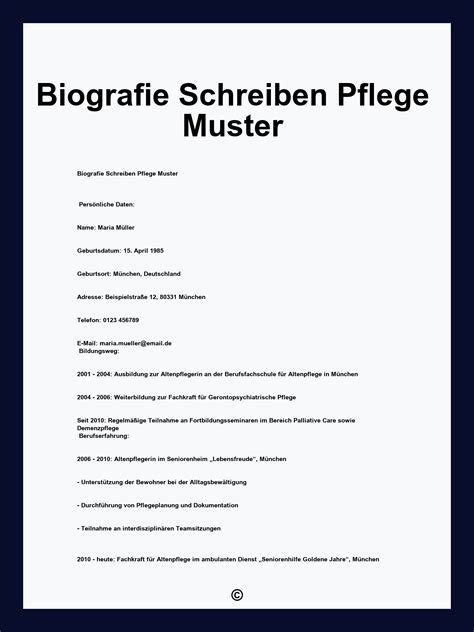 biografie vorlage