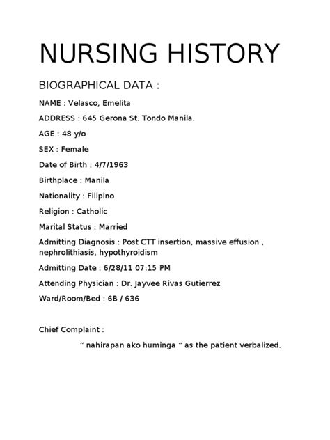 biographical data in nursing