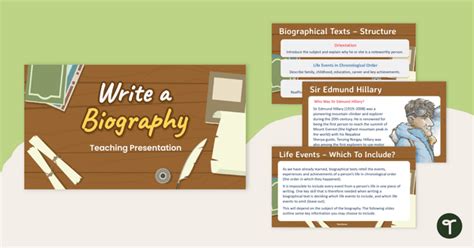 biographical writing tes