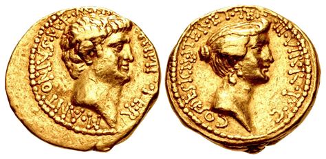 biography about mark antony cleopatra coin