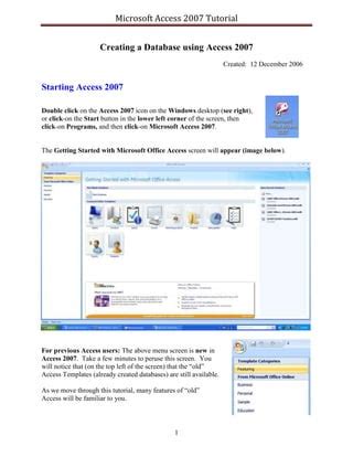 biography about microsoft access 2007 tutorial