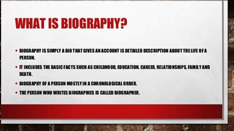 biography and definition