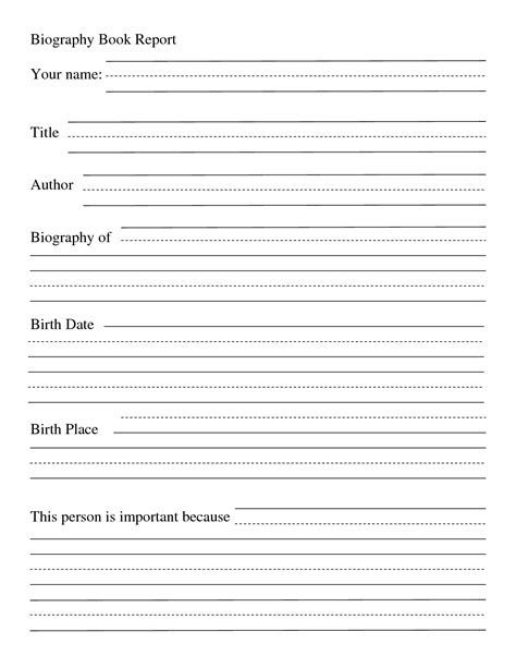 biography book report ideas
