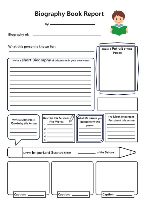 biography book reports for third graders