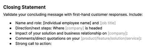 biography closing statement examples