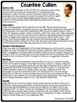 biography countee cullen