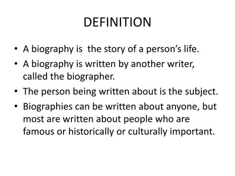 biography definition and examples