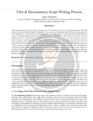 biography documentary script writing process