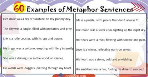 biography example sentence of metaphor
