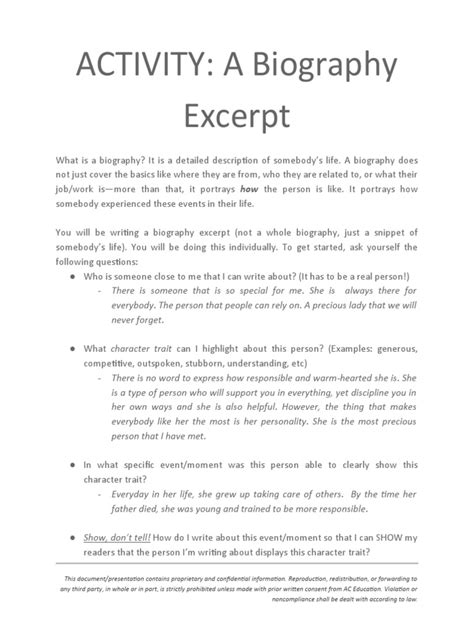biography excerpt