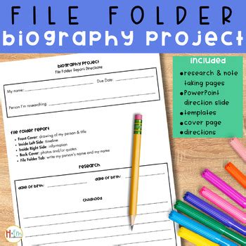 biography file folder project rubric