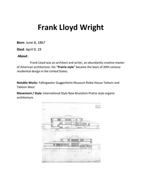 biography frank lloyd wright architecture design game