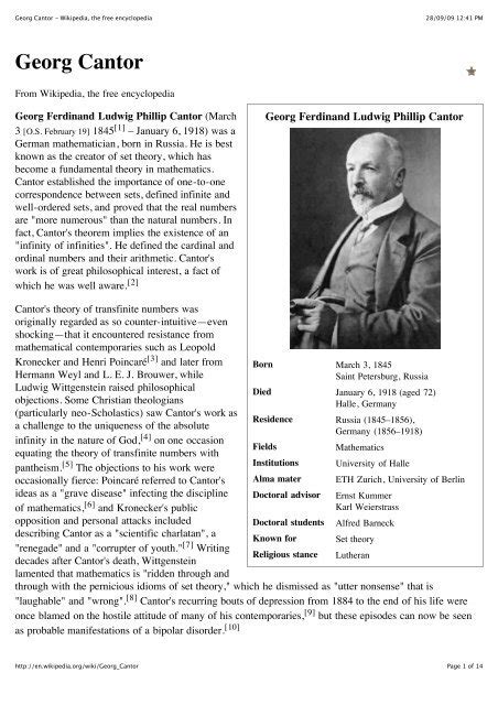 biography georg cantor