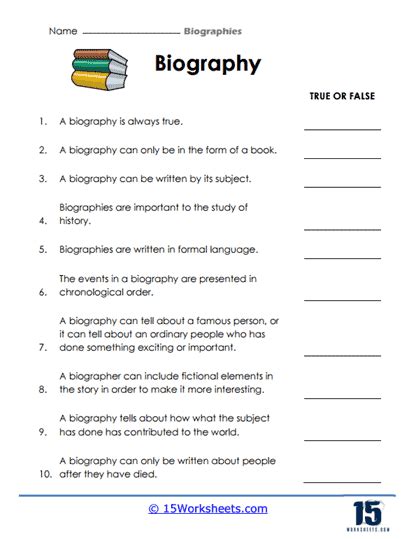 biography homework task list