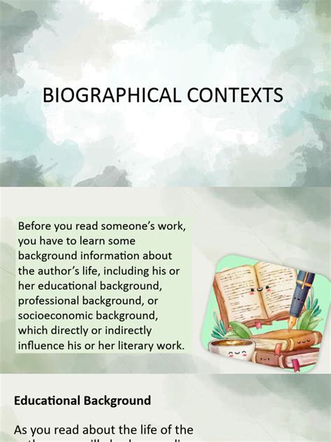 biography in context description