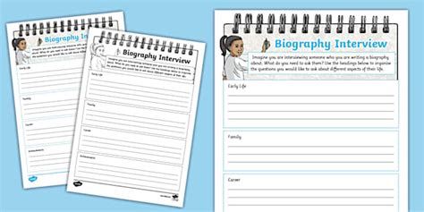 biography interview questions ks20