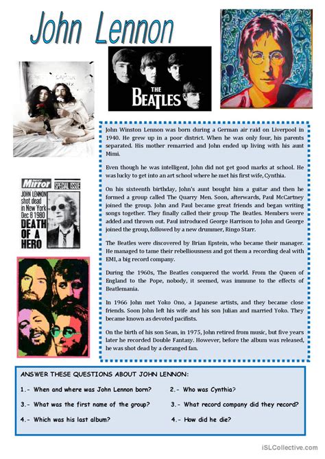 biography john lennon ks2 past