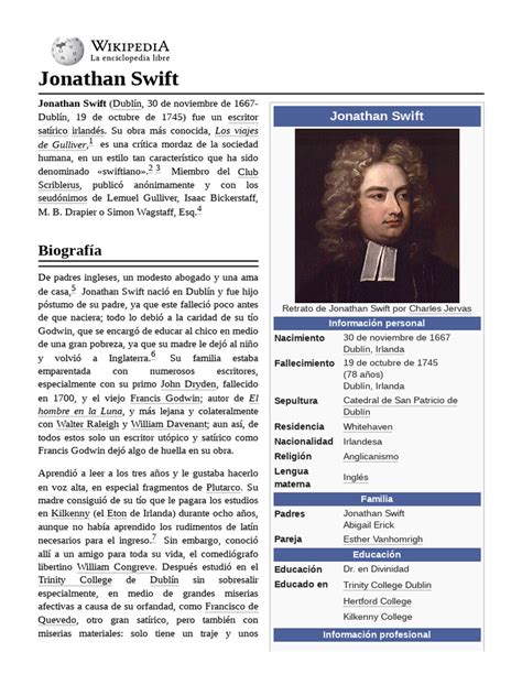 biography of jonathan swift pdf viewer full