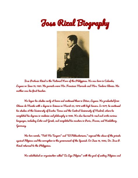 biography of jose rizal slideshare