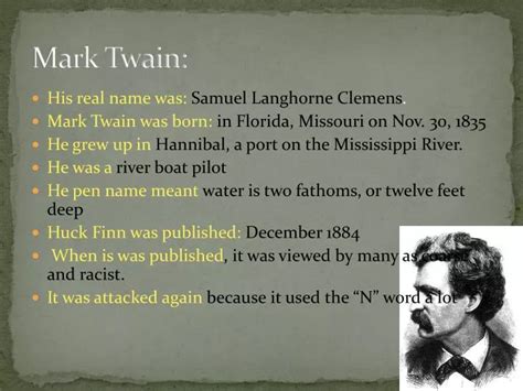 biography of mark twain ppt slides