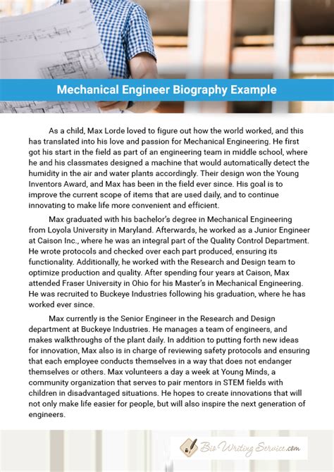 biography of mechanical engineering students