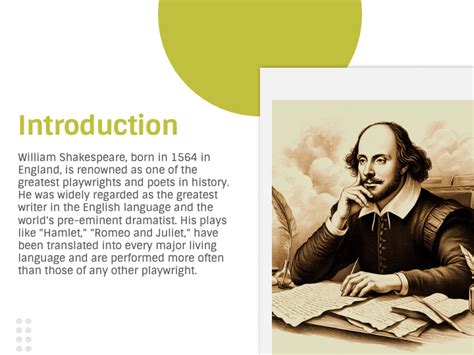 biography of shakespeare powerpoint presentation example