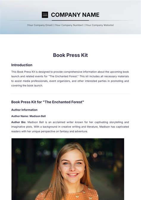 biography press kit examples