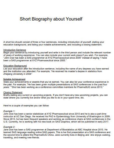 biography self