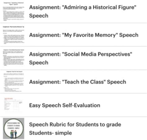 biography speech assignments high school