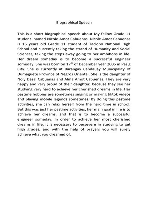 biography speech introduction