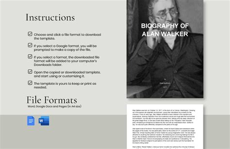 Biography Template For Middle School Students