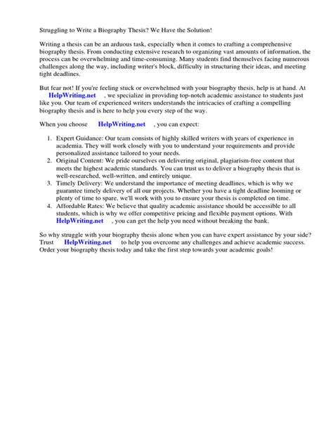 biography title example of a thesis