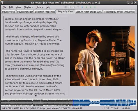 biography view foobar 2000 dts
