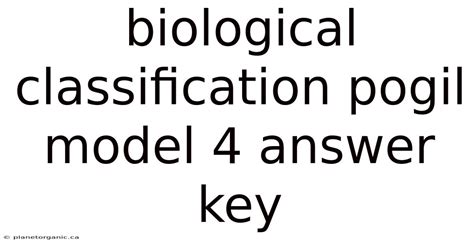 Biological Classification Pogil Answer Key