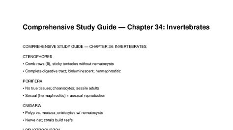 Biology Chapter 34 Study Guide Answers